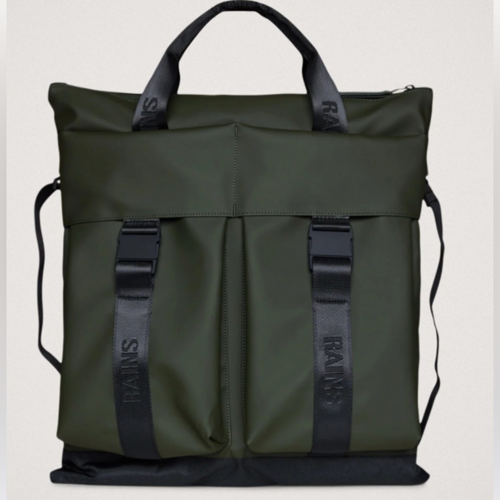 Last Chance: RAINS Trail Tote Bag in Green (New in Bag)